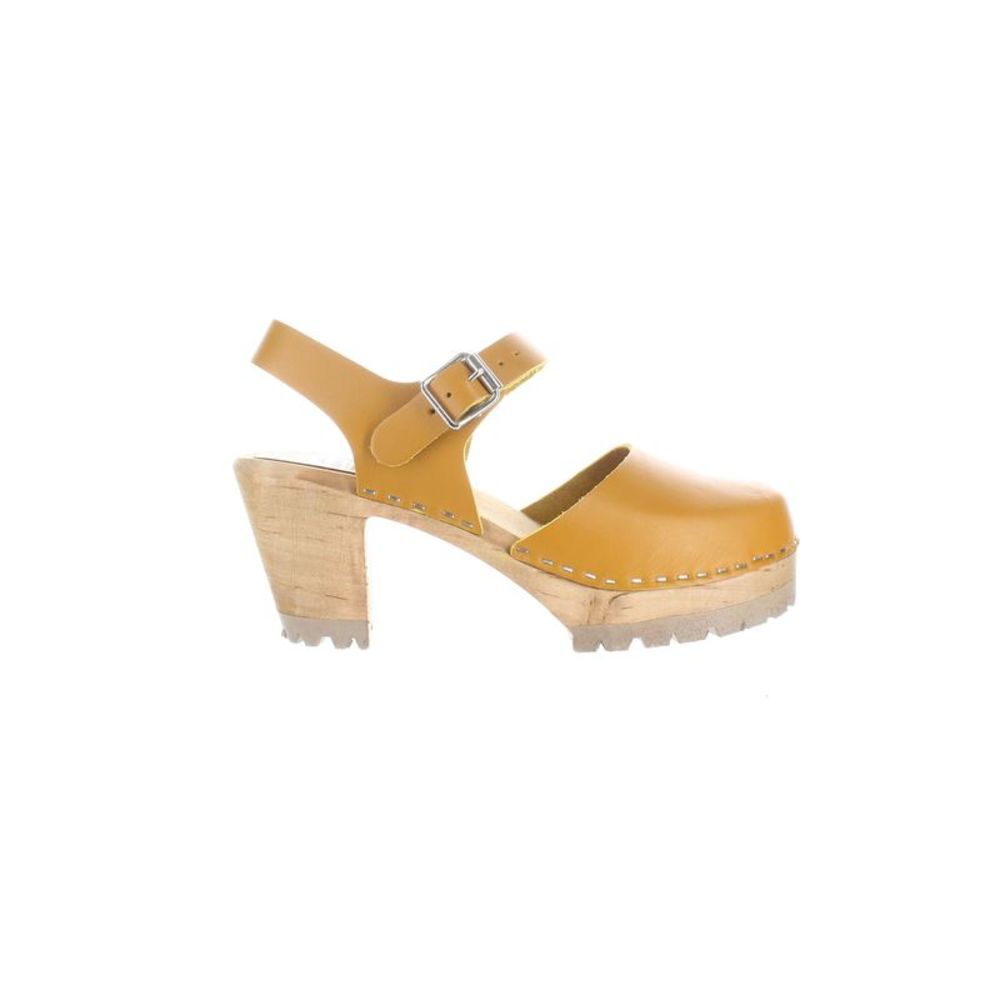 MIA Womens Yellow Ankle Strap Heels Size 8 Medium (B, M)